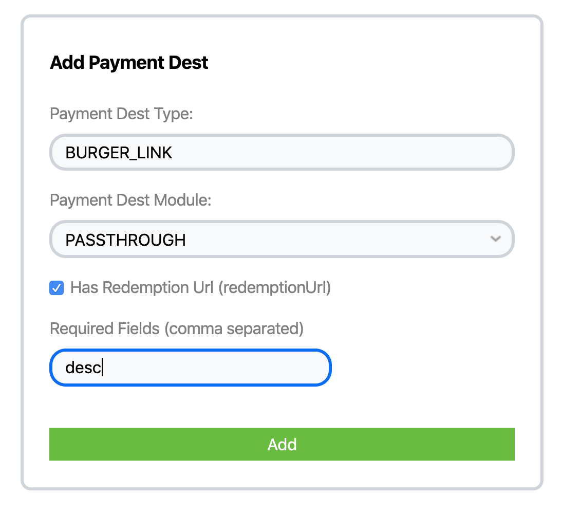 Payment Config